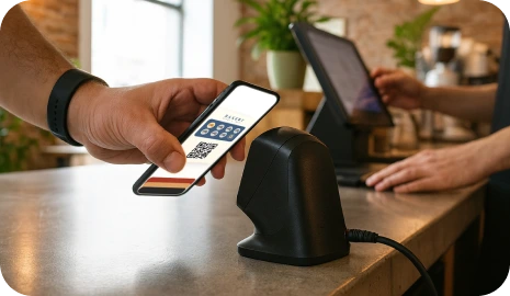 At the next visit, the customer opens the wallet card